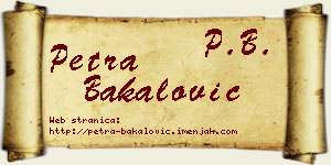 Petra Bakalović vizit kartica